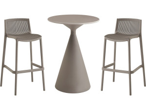 Mesa bistro apilable "Néora" y tronas - 2 plazas - Topo