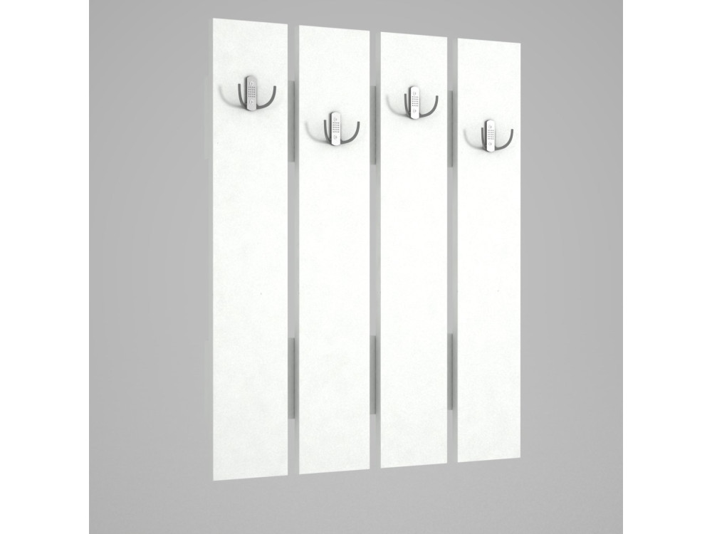 Perchero de pared de madera "Anita" - 64 x 3 x 80 cm - Blanco