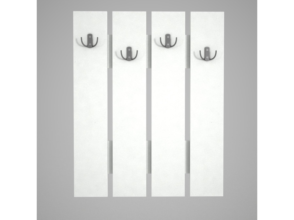 Perchero de pared de madera "Anita" - 64 x 3 x 80 cm - Blanco
