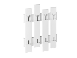 Perchero de pared de madera "Wave" - 64 x 4 x 79 cm - Blanco