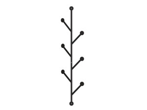 Perchero de pared metálico "Ponpon" - 22 x 5 x 94 cm - Negro
