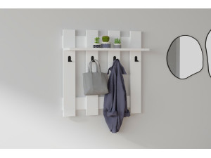 Perchero de pared de madera "Carina" - 70 x 14 x 70 cm - Blanco 2