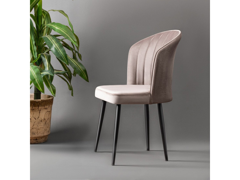 Juego de sillas de madera "Rubi" (2 piezas) - 52 x 42 x 85 cm - Cappuccino