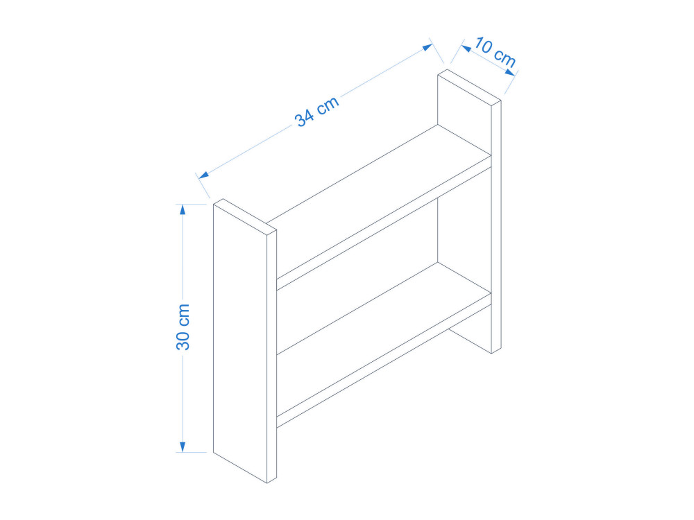 Estante de cocina de madera "Denver" - 34 x 10 x 30 cm - Blanco