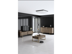 Conjunto de muebles de salón de madera "Luxe" - 160 x 35 x 80 cm - Marrón 2