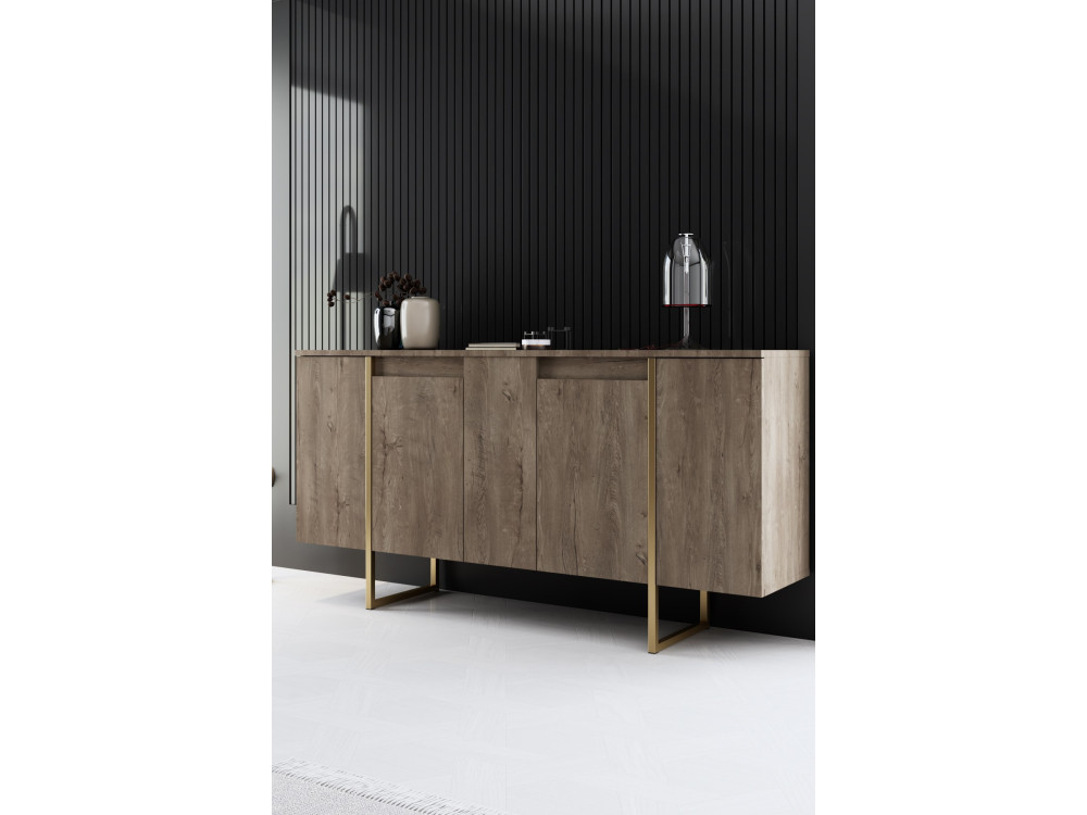 Conjunto de muebles de salón de madera "Luxe" - 160 x 35 x 80 cm - Marrón