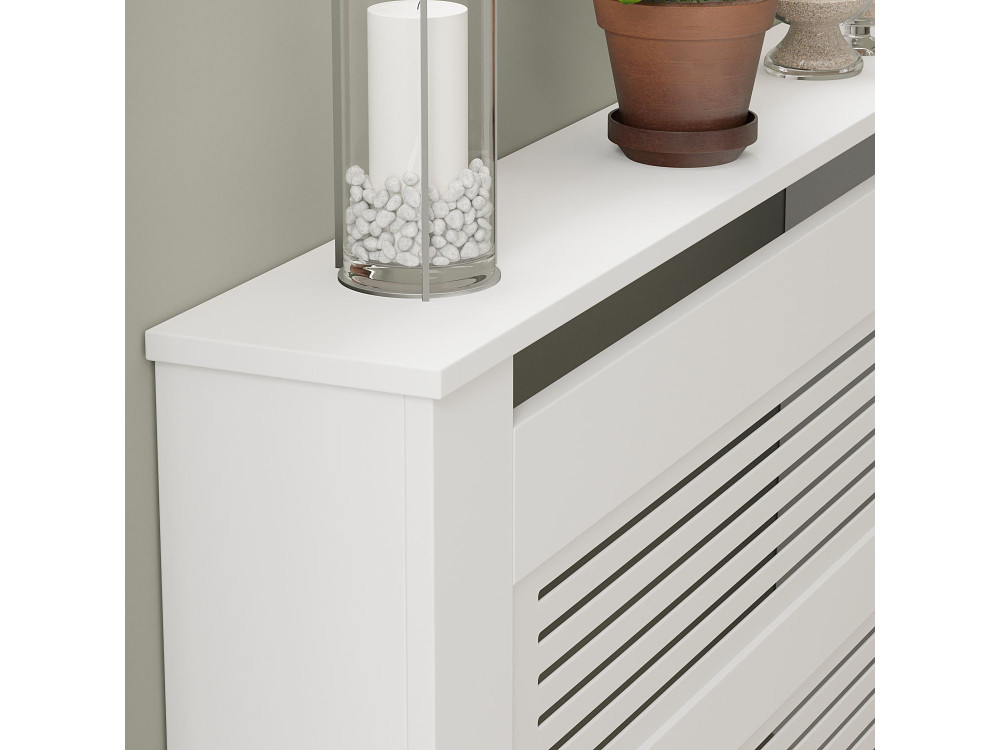 Armario radiador de madera "Termora" 112 x 19 x 82 cm - Blanco