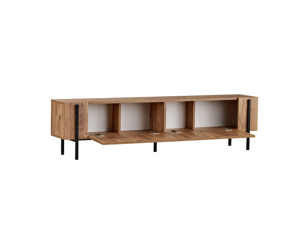 Soporte de TV de madera "Nexus" - 180 x 30 x 45 cm - Pino Atlántico / Negro