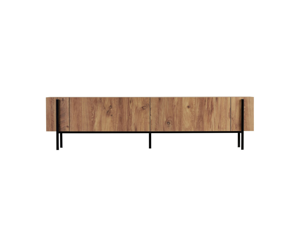 Soporte de TV de madera "Nexus" - 180 x 30 x 45 cm - Pino Atlántico / Negro