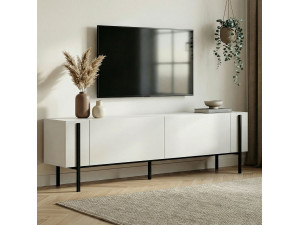 Soporte de TV de madera "Nexus" - 180 x 30 x 45 cm - Negro / Madera negra 2