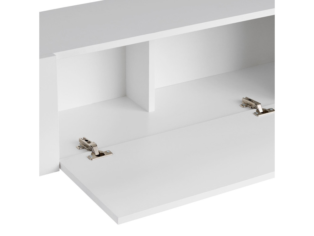 Soporte de TV de madera "Nexus" - 180 x 30 x 45 cm - Blanco / Dorado