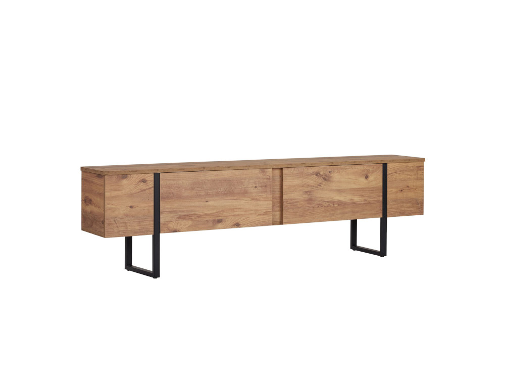 Soporte de TV de madera "Onera" - 180 x 30 x 50 cm - Pino Atlántico / Negro