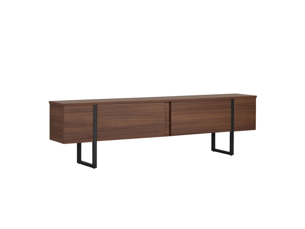 Soporte de TV de madera "Onera" - 180 x 30 x 50 cm - Nogal / Negro
