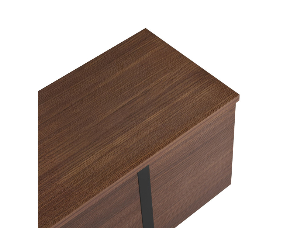 Soporte de TV de madera "Onera" - 180 x 30 x 50 cm - Nogal / Negro