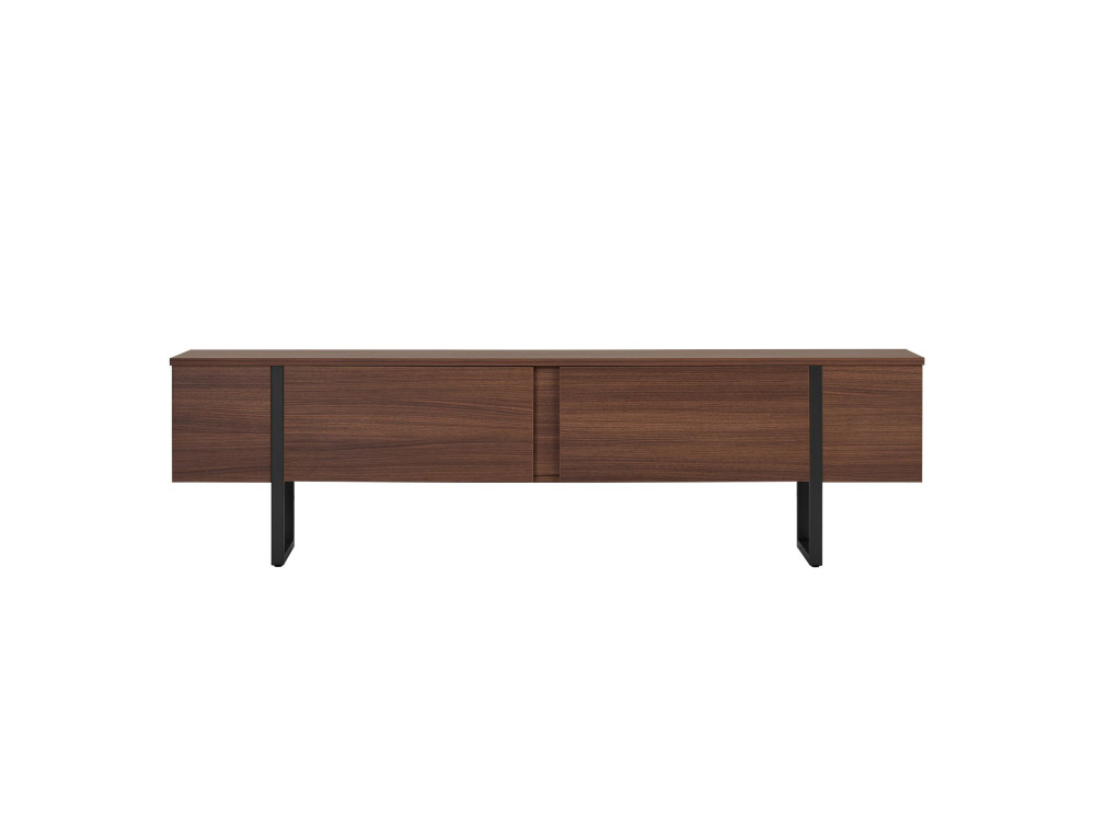 Soporte de TV de madera "Onera" - 180 x 30 x 50 cm - Nogal / Negro