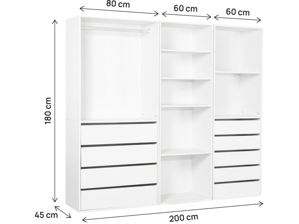 Camerino modular "Opera" - 3 unidades - Blanco