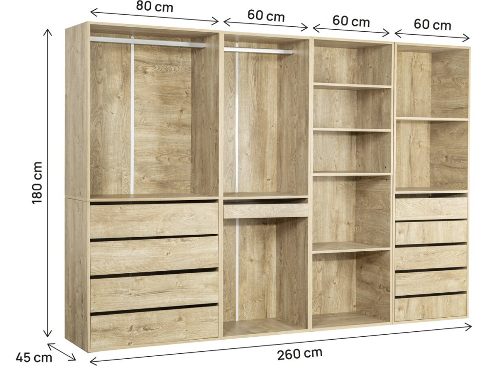 Kit dressing " Opéra " modulable - 4 éléments - Beige