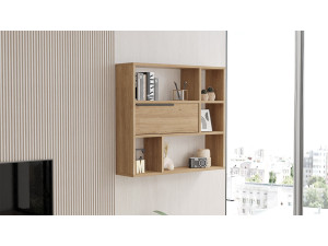 Estantería de pared de madera "Calvin" - 90 x 22 x 81 cm - Marrón 2