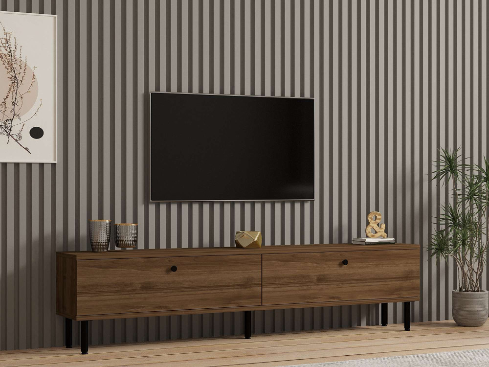 Soporte de TV de madera "Nantes" - 160 x 25 x 37 cm - Marrón
