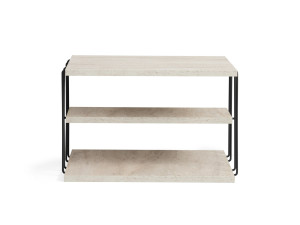 Mesa auxiliar de madera "Lifon" - 50 x 40 x 33 cm - Travertino