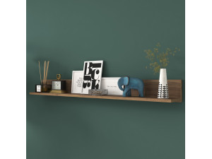 Estantería de pared de madera "Eno" - 135 x 13 x 15 cm - Marrón 2