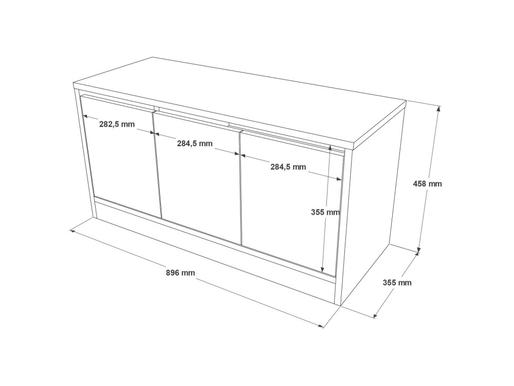 Mueble zapatero de madera "Mirko" - 90 x 35 x 45 cm - Beige