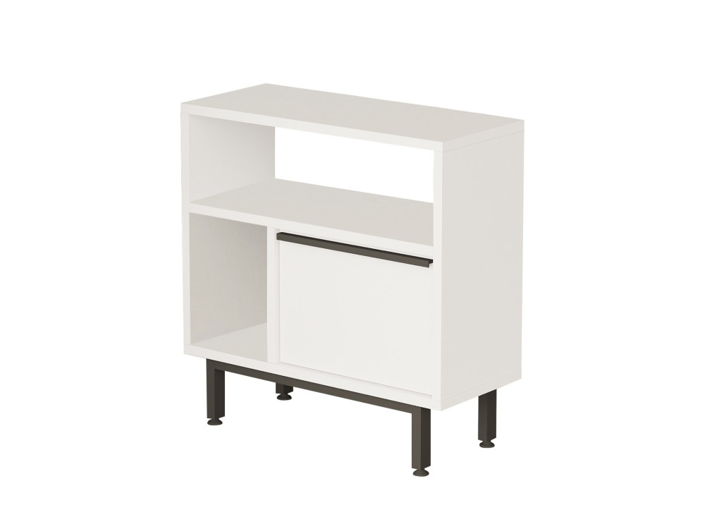 Mesa auxiliar de madera "Calvin" - 60 x 25 x 60 cm - Blanco