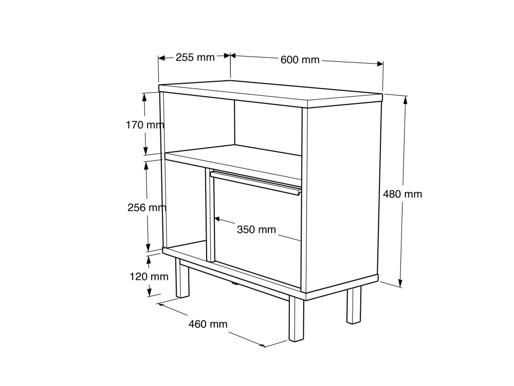 Mesa auxiliar de madera "Calvin" - 60 x 25 x 60 cm - Blanco