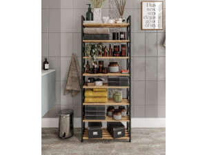 Librería de madera "Plástico" - 46 x 18 x 128 cm - Negro 2