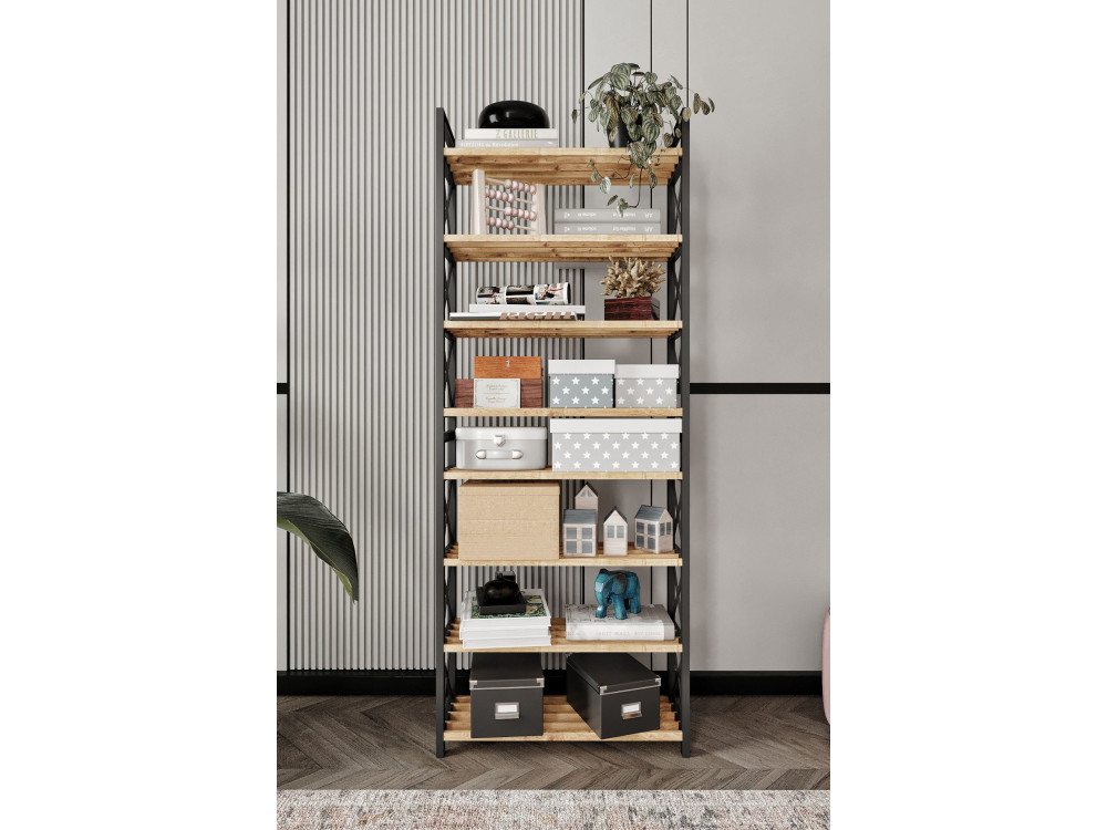 Librería de madera "Plástico" - 46 x 18 x 128 cm - Negro