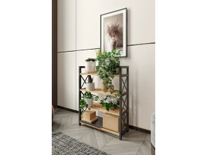 Librería de madera "Plástico" - 46 x 18 x 64 cm - Negro 2