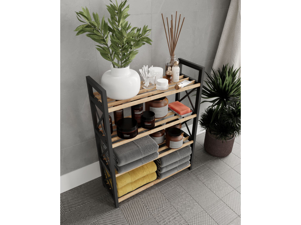 Librería de madera "Plástico" - 46 x 18 x 64 cm - Negro