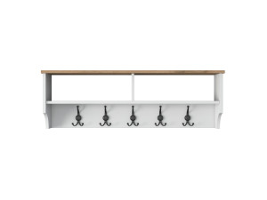 Perchero de madera "Pino" - 120 x 22 x 37 cm - Blanco
