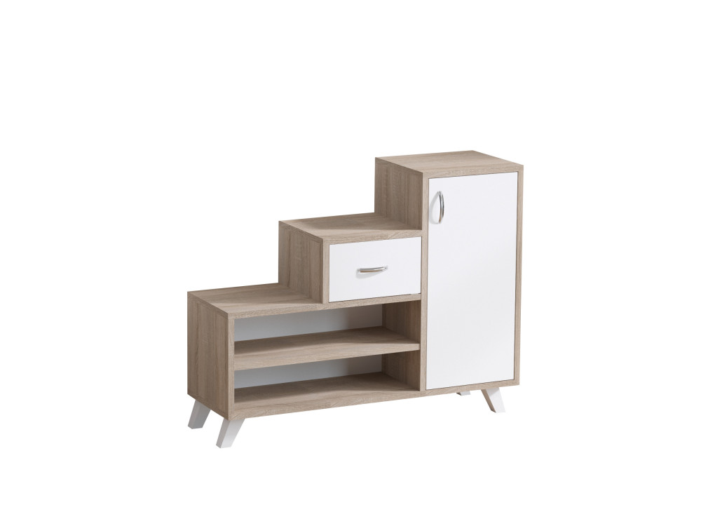 Mueble zapatero de madera "Retro" - 90 x 33 x 77 cm - Beige
