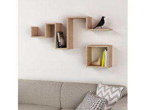 Estante de pared de madera "Follow" - 116 x 20 x 45 cm - Marrón 2