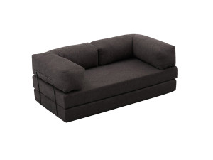 Sofá 3 plazas en tejido "Confort" - 190 x 95 x 75 cm - Gris antracita