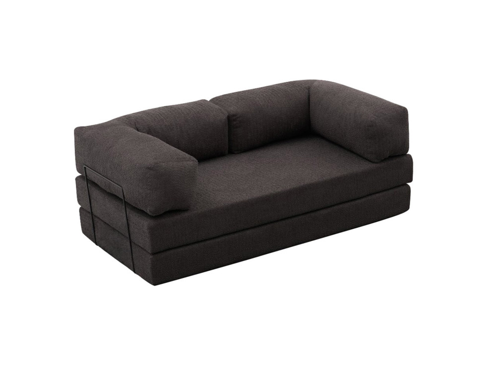 Sofá 3 plazas en tejido "Confort" - 190 x 95 x 75 cm - Gris antracita