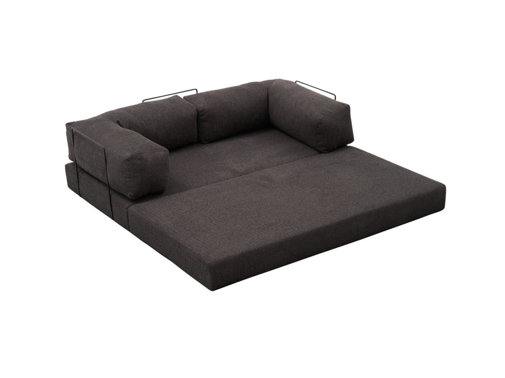 Sofá 3 plazas en tejido "Confort" - 190 x 95 x 75 cm - Gris antracita