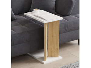 Mesa auxiliar de madera "Lun" - 25 x 50 x 48 cm - Beige 2