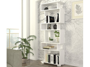 Librería de madera "Blok" - 60 x 19 x 165 cm - Blanco 2
