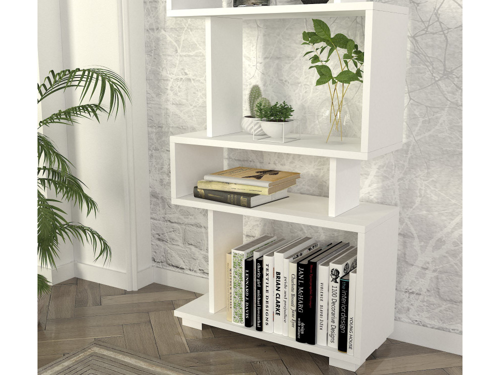 Librería de madera "Blok" - 60 x 19 x 165 cm - Blanco
