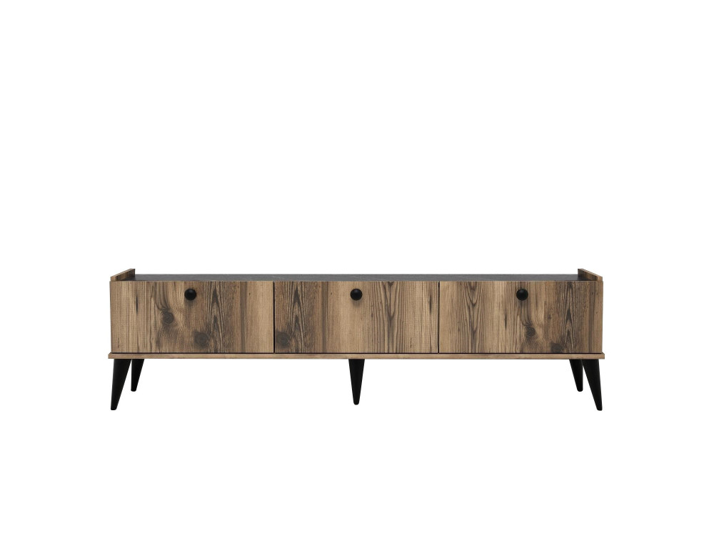 Soporte de TV de madera "Lidya" - 180 x 35 x 49 cm - Marrón