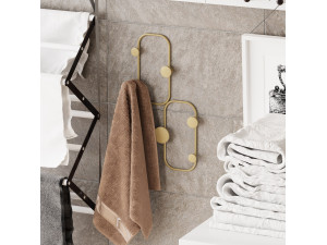 Gancho de pared de metal "Mariquita" - 26 x 5 x 48 cm - Oro 2