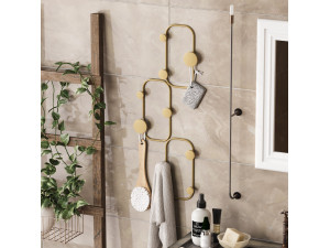 Gancho de pared de metal "Lizzard" - 28 x 5 x 70 cm - Oro 2