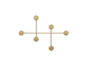 Gancho de pared metálico "Dama" - 82 x 10 x 60 cm - Oro