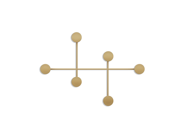 Gancho de pared metálico "Dama" - 82 x 10 x 60 cm - Oro