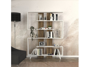 Librería de madera "Rain" - 120 x 20 x 162 cm - Marrón 2