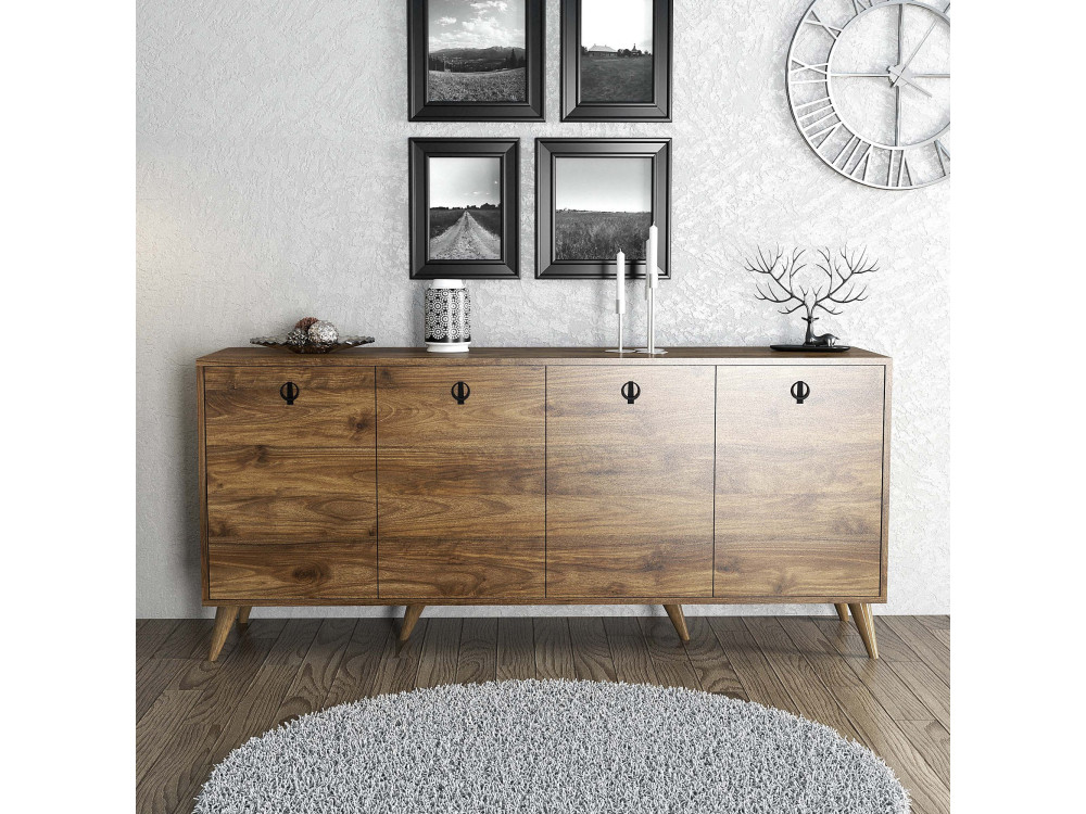 Aparador de madera "Elite" - 180 x 45 x 80 cm - Marrón