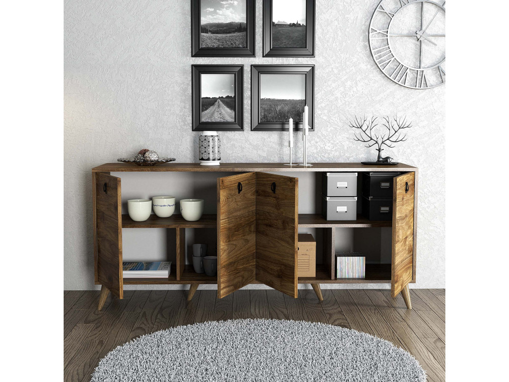 Aparador de madera "Elite" - 180 x 45 x 80 cm - Marrón