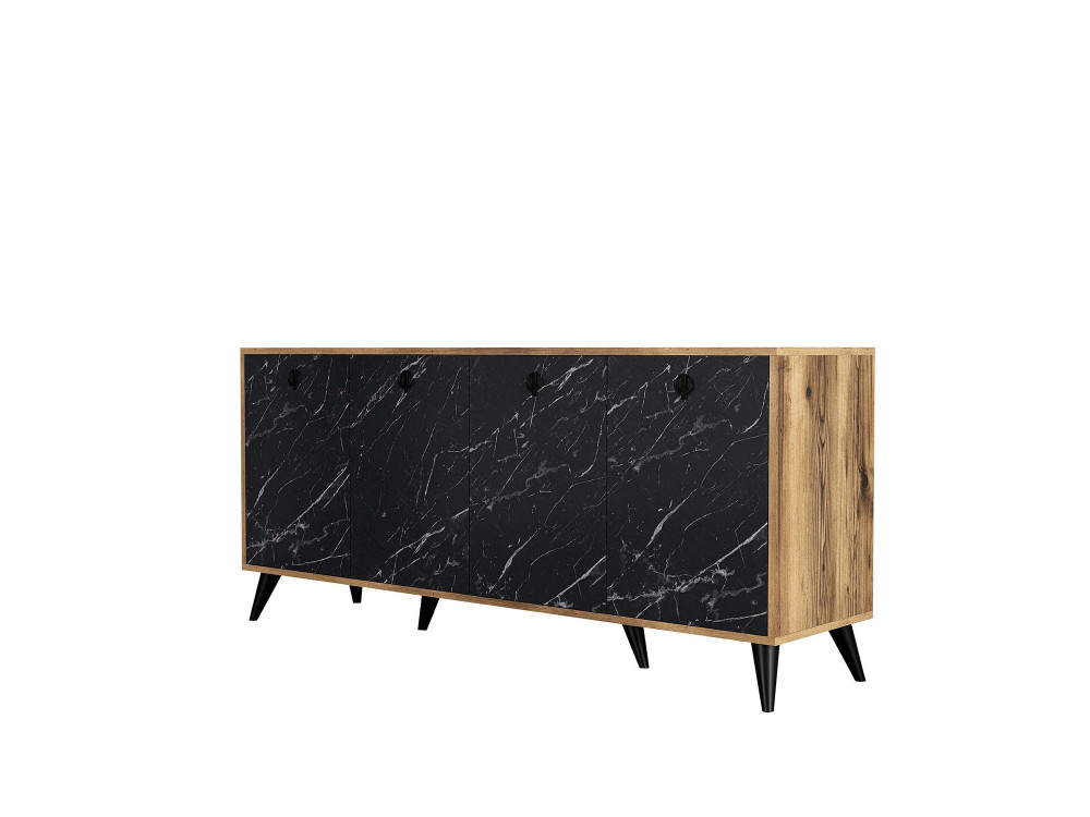Aparador de madera "Elite" - 180 x 45 x 80 cm - Negro